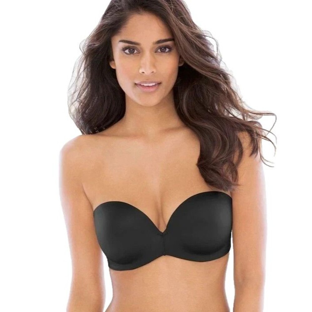 Soma Enhancing Shape 79984 Black Strapless Push-up Underwire Bra 34C No Straps